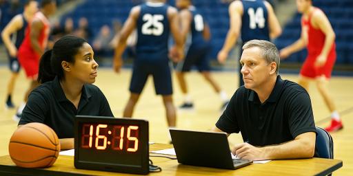 Les officiels et la table de marque